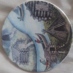 Vintage Arabia Finland Fishermen's Hut decor plate dish A. Alariesto #48